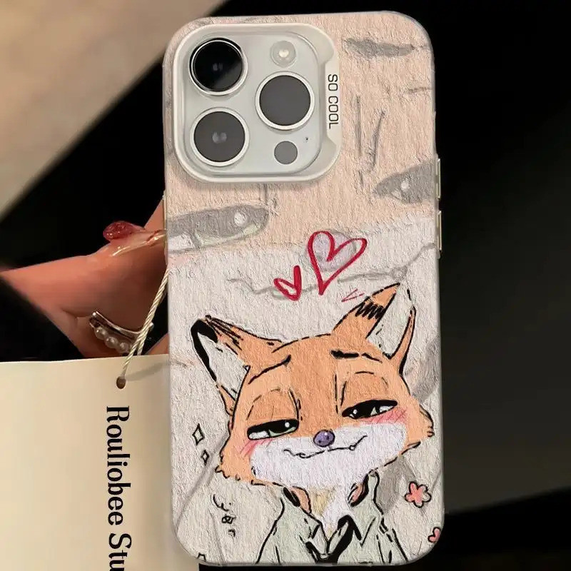 Ốp lưng họa tiết Judy Nick da PU, thiết kế độc đáo chống trầy tốt Bảo Vệ Camera Cấp iPhone 17/16/15/14/13/12/11/X/XS Max