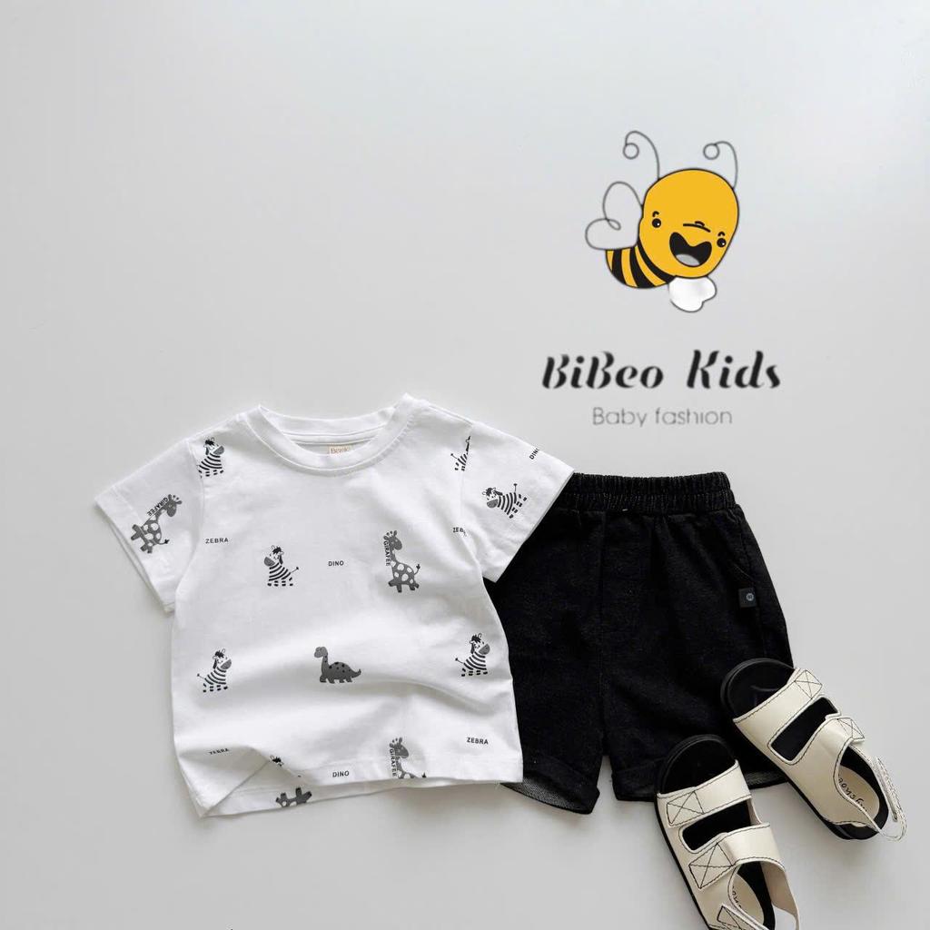 Bộ quần áo COTTON IN TRẦN ZEBRA CHO BÉ TRAI, Bộ quần áo đi học đi chơi cho bé