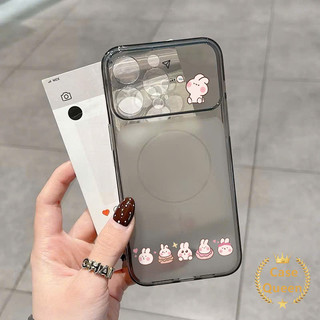 Tương thích cho IPhone 17 11 15 14 16 13 12 Pro Max 14 Plus Vỏ Corning hình thỏ đơn giản dễ thương