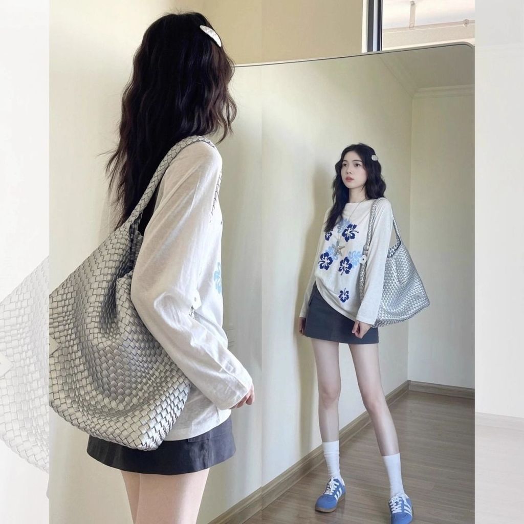 Áo Sơ Mi Nữ Phong Cách Phương Tây Dài Tay Mỏng Rời Ôm Thư Giãn