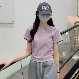 Mùa hè Phong cách mới Slim-fit Slimmer Look Độc đáo Siêu đẹp Phù hợp với ánh sáng Mặt trước màu tím