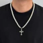Vòng cổ chéo ngọc trai giả Unisex - Hạt Lustrous + Mặt dây chuyền Gothic mạ bạc - Có thể điều chỉnh 51-60cm - Trang sức hàng ngày tối giản sang trọng