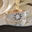 Đồng hồ mở Vòng đeo tay có thể điều chỉnh Đồng hồ đeo tay Full Diamond Dây thép nhỏ Tính khí Đồng hồ cổ điển 26.5.15