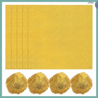 200 Chiếc Giấy Gói Socola Màu Vàng Kẹo Nhôm 15.00X15.00X0.10CM shaoyiping