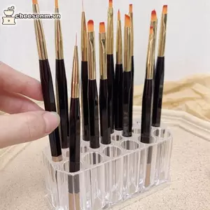 Cheenm 26 Lỗ Bàn Chải Móng Tay Hộp Bảo Quản Cọ Trang Điểm Giá Đỡ Acrylic Dụng Cụ Làm Móng Tay Đứng Sắp Xếp Móng Tay Nghệ Thuật Bushes Lưu Trữ Hiển Thị Kệ VN