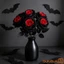 1 Thân Hoa Nhân Tạo Halloween Phong Cách Gothic Hoa Hồng Nhánh Bình Trang Trí Thủ Công DIY Trang Trí Ngày Lễ Nhà
