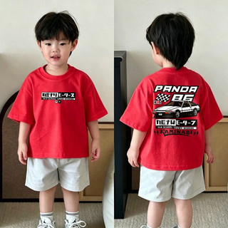 (Từ 1-12 tuổi) Áo thun ngắn tay cho trẻ em, 100% cotton, chủ đề xe đua AE86 JDM, phong cách Hàn Quốc.