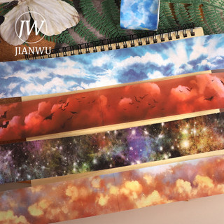 JIANWU 40mm * 200cm Vintage Cloud Bầu Trời Đầy Sao Phong Cảnh Chất Liệu Cắt Băng Thêu Sò PET Sáng Tạo DIY Tạp Chí Văn Phòng Phẩm