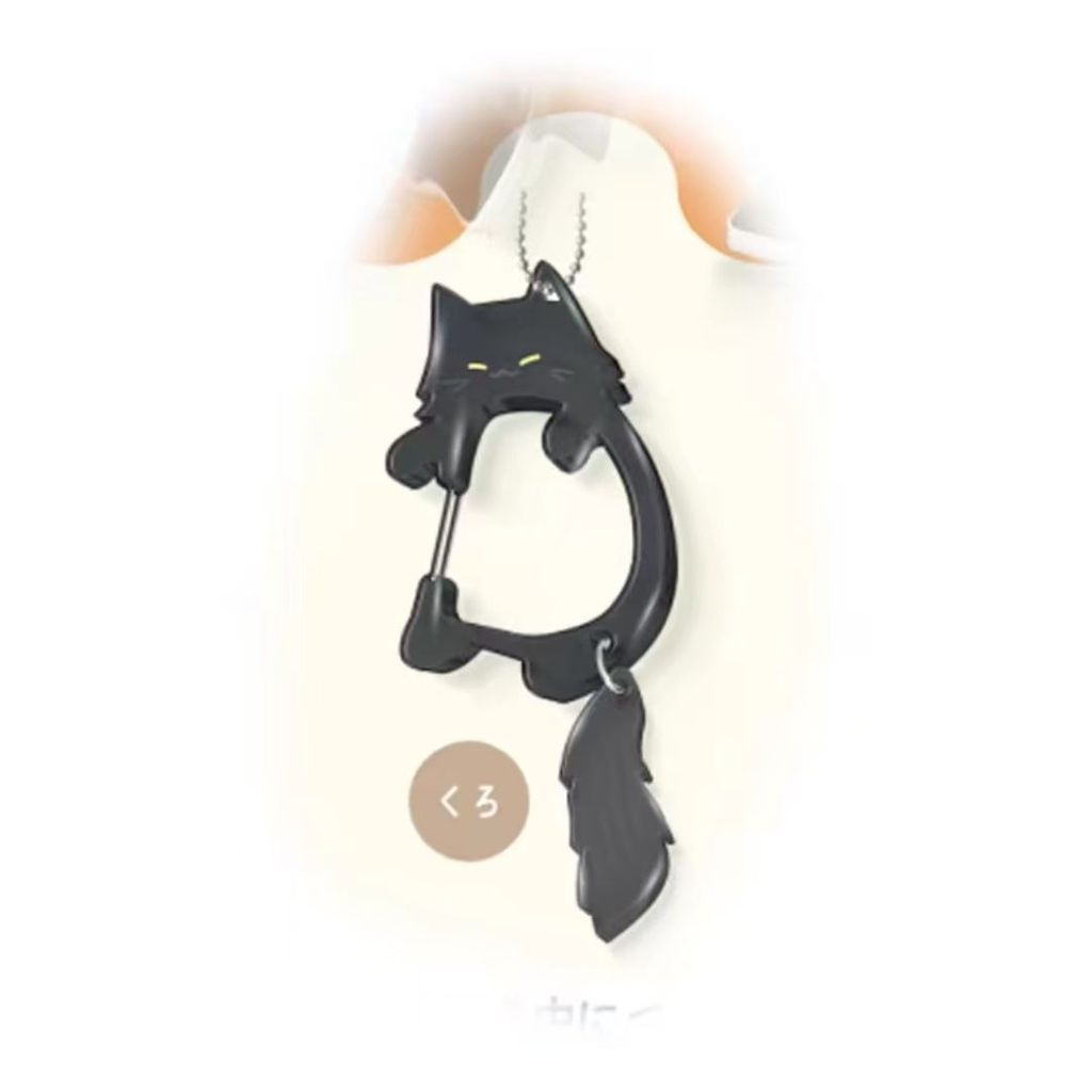 Đuôi Wagging Mèo Mặt Dây Chuyền Sanhua Mèo Hàng Hóa Điện Thoại Di Động Mèo Bò Dễ Thương Hành Lý Carabiner Acrylic Khóa