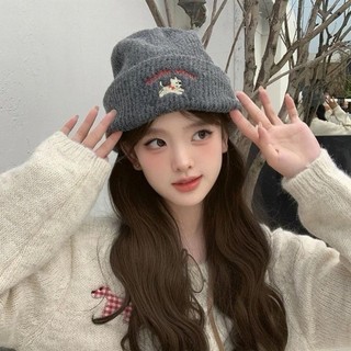 Mũ Len Unisex Thêu Hình Cún Dễ Thương MAISON, Mũ Beanie Ấm Áp Co Giãn 4 Chiều Phong Cách Hàn Quốc