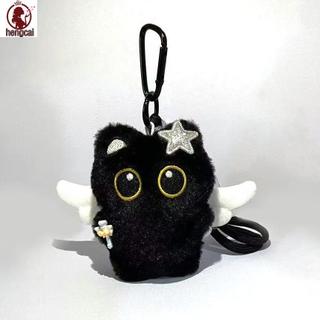 Móc khóa sang trọng Black Cat - Thiết kế Squishy mắt to dành cho cặp đôi du lịch
