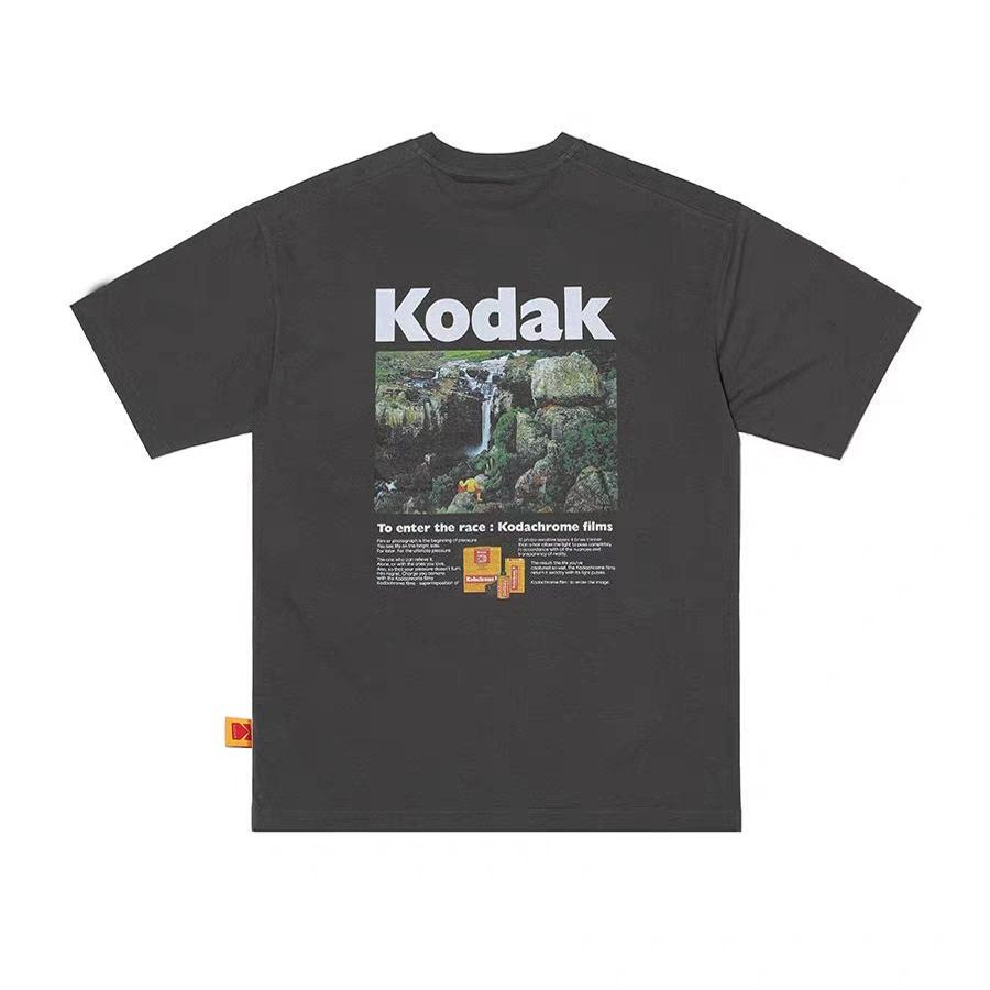 Kodak Áo Thun Cotton 100%, Cổ Tròn Tay Ngắn, Phù Hợp Nam Nữ