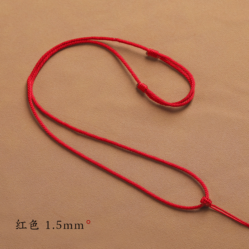 Dây chuyền đỏ handmade với khóa ngọc và mặt dây chuyền ngọc, phù hợp nam giới