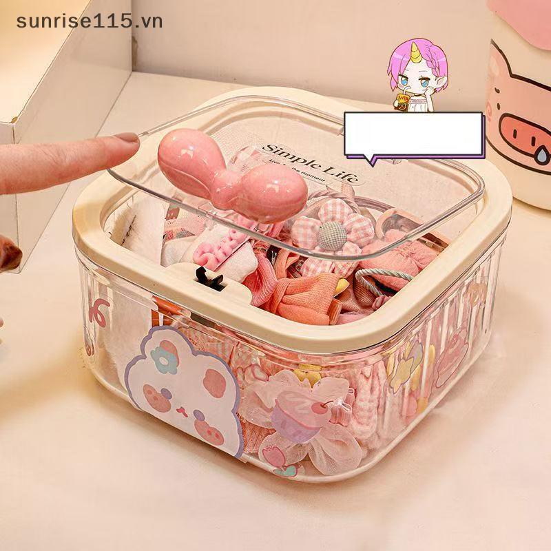 SSVN Phụ Kiện Trong Suốt Hộp Sắp Xếp Hộp Bảo Quản Đa Năng Cho Dây Buộc Tóc Trang Sức Phòng Tắm Để Bàn Có Sắp Xếp Lưu Trữ.