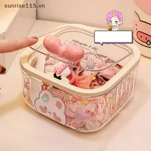 SSVN Phụ Kiện Trong Suốt Hộp Sắp Xếp Hộp Bảo Quản Đa Năng Cho Dây Buộc Tóc Trang Sức Phòng Tắm Để Bàn Có Sắp Xếp Lưu Trữ.