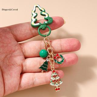 DIAPER & CORED Thời Trang Cây Giáng Sinh Móc Khóa Nữ Cô Gái Ông Già Noel Người Tuyết Móc Khóa Mặt Dây Chuyền Cho Túi Xách Trang Trí DIY Quà Tặng Năm Mới YTH