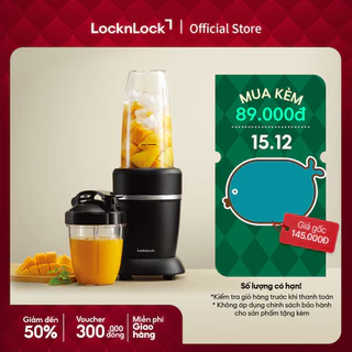 Máy xáy sinh tố LocknLock blender 2 bình đựng 950ml và 500ml xay đá chống trượt EJM452BLK