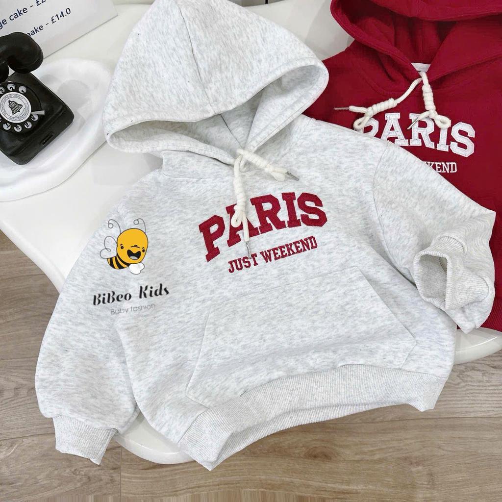 [BiBeo Kids] ÁO HOODIE NỈ 2 DA cho bé trai bé gái, Áo thu dông dài tay cho bé trai bé gái