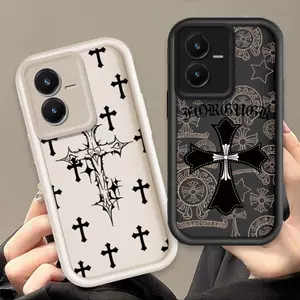 Ốp Cho VIVO Y22 4G Y22S 4G Hoạt Hình Silicon Điện Thoại Thông Minh Mềm Ốp lưng TPU Chrome Hearts cross Angel Eye Chống Sốc Ốp Lưng