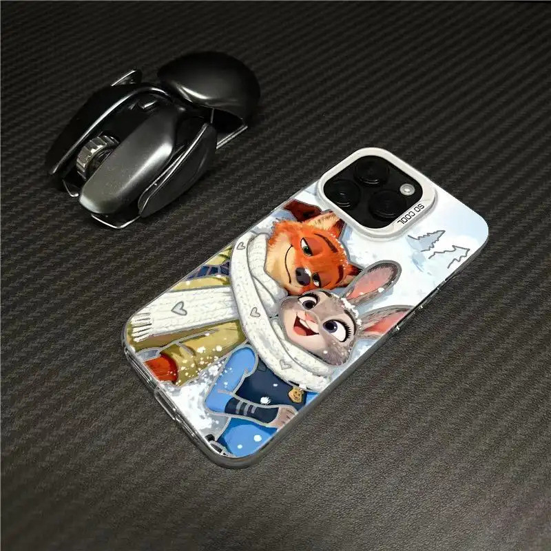 Ốp lưng đôi Zootopia, họa tiết hoạt hình độc đáo cho iPhone Bảo Vệ Camera Cấp iPhone 17/16/15/14/13/12/11/X/XS Max