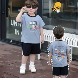 Bộ quần áo ngắn tay IN HÌNH HERO CHO BÉ TRAI, Quần áo chất COTTON mềm thoải mái cho bé