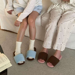 XIXITIAO Dép Vải Lanh Cotton Đơn Giản Màu Sắc Phù Hợp Với Sọc Tắt Tiếng Nam Nữ Nhà Máy Có Thể Giặt Được