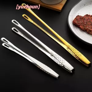 1 Kẹp Thực Phẩm Bằng Thép Không Gỉ Tay Cầm Dài Chống Trơn Trượt Thịt Nướng Lưỡi Bít Tết Dụng Cụ Nấu Ăn Nhà Bếp Phụ Kiện Nhà Bếp