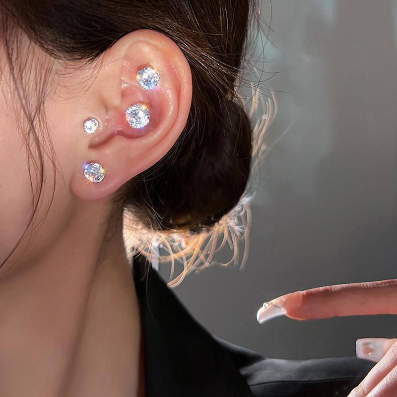 2026 Phong Cách Mới Không Xỏ Tai Zircon Kẹp Tai Từ Tính Phiên Bản Hàn Quốc Nhẹ Sang Trọng Không Xỏ Bông Tai
