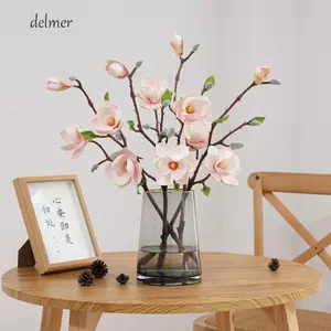 DELMER Mô Phỏng Hoa Mộc Lan Lớn, Hoa Mộc Lan Nhân Tạo Chất Lượng Cao Lớn, Hoa Lụa Cảm Ứng Thật Sang Trọng Nhân Tạo Giả Hoa Cưới