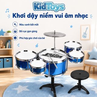 Bộ Trống Jazz Drum KidToys 5 Trống 1 Chũm Chọe - Có Ghế Ngồi Cho Bé Tập Chơi Nhạc
