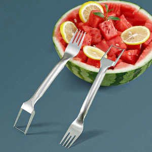 Thép không gỉ Cắt Trái Cây Bóng Đào Ăn Nhẹ Dưa Hấu Đào Bóng Thìa Dưa Hấu Cắt Dụng Cụ Tiện Dụng Ăn Dưa Cắt Bóc Chia 6JLF