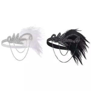 MYPANDA 1920s Flapper Đầm Phụ Kiện Retro Đảng Đạo Cụ Lông Vũ Cho Đám Cưới Cô Gái Kim Cương Giả sels Mũ Đội Đầu.