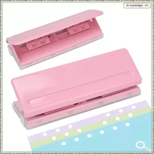 Máy đục lỗ 6 lỗ bằng kim loại có thể điều chỉnh, cho giấy A4 / A5 / A6, Máy đục lỗ 6 vòng, Bao gồm đế chống trượt, Hướng dẫn thước & lỗ B