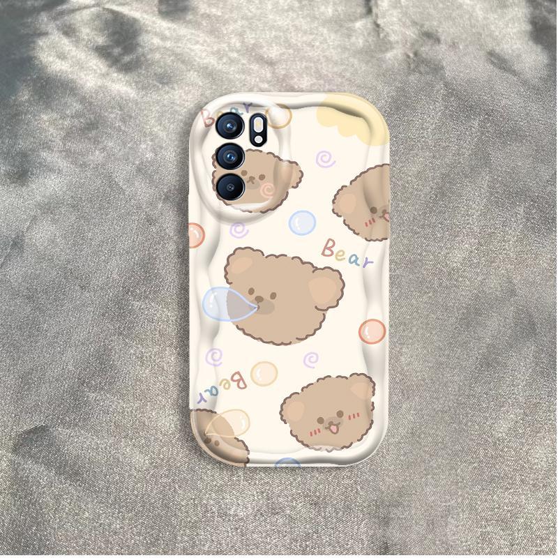 Thích hợp cho OPPO A16 A16S A16K 3D Girls Soft TPU Rilakkuma Bear Vỏ điện thoại chống sốc