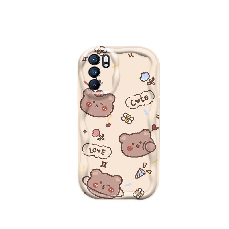 Thích hợp cho OPPO A16 A16S A16K 3D Girls Soft TPU Rilakkuma Bear Vỏ điện thoại chống sốc