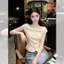 Áo sơ mi ve áo búp bê hẹp kiểu Pháp dành cho nữ Mùa hè Phong cách mới Phong cách Hàn Quốc thon gọn hơn Nhìn phù hợp