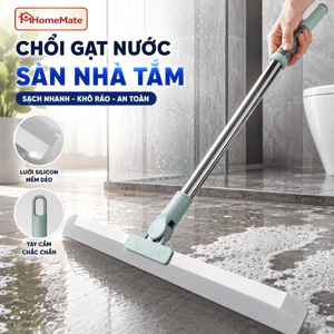 Chổi Gạt Nước Sàn Nhà Tắm HomeMate, Cây Gạt Nước Silicon Kèm Cán Inox Co Giãn Lau Sàn Nhà Vệ Sinh