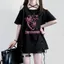 Mỹ Retro Đeo Chéo Dây Buộc Nơ In Hình Ngắn Tay Áo Thun Nữ Thiết Kế Hàng Đầu Hợp Thời Trang 5.19