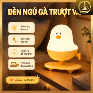 Đèn Ngủ Mini Hình Skateboard Chick, Điều Chỉnh ánh Sáng Linh Hoạt, Cảm Ứng Chạm, Đèn Ngủ Cho Trẻ Em, Quà Sinh Nhật