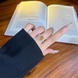 Châu Âu Mỹ ins Phong Cách Mới 8 Carat Nhiều Màu Sắc Zircon Mở Nhẫn Nữ