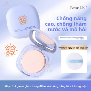 Kem chống nắng dạng bột phấn phủ, kiểm soát dầu, chống thấm nước, che khuyết điểm, cố định trang điểm, trong suốt, không gây bí, phù hợp mùa hè