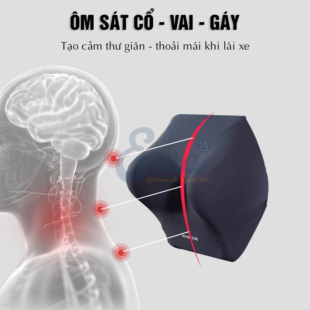 Gối Tựa đầu ô Tô Cao Cấp Gối Tựa đầu & lưng, Thiết Kế Công Thái Học, cho ghế ô tô Awesome - Phụ kiện nội thất ô tô