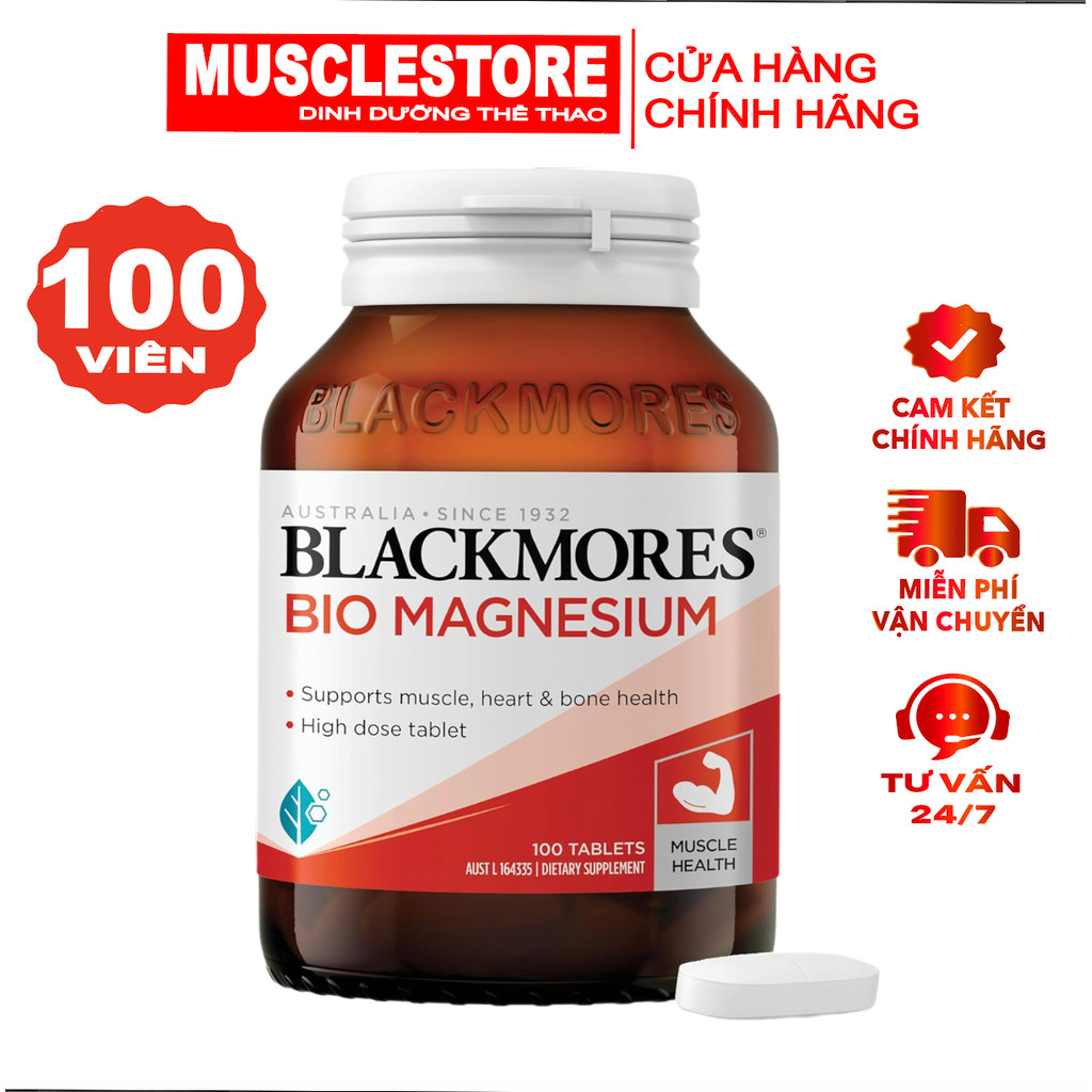 Viên Uống Bổ Sung Magie Blackmores Bio Magnesium (100 Viên), Hỗ Trợ Giấc Ngủ, Giảm Stress