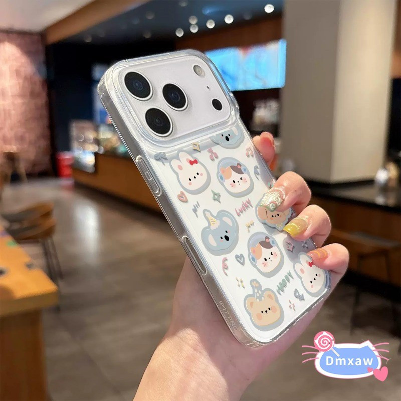 Ốp Điện Thoại Kem Trắng Hình Thú Dễ Thương Cho Redmi Note 15 14 14S 13 12 Turbo 12S 11 Pro Plus Speed SE 11S 10 9 Pro Max 10S 9S 9T 5G 4G Phim Hoạt Hình Chó Mèo Vỏ Mềm Chống Rơi