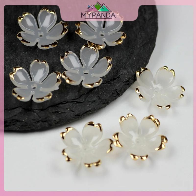 MYPANDA - 50 Chiếc Bông Tai Tóc Acrylic 19mm, Hình Hoa và Cánh Hoa, Trang Sức Tự Làm