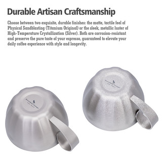 Boundless Voyage Demitasse Cup Cốc cà phê treo tường đôi Cốc cà phê Espresso có tay cầm và thìa, Máy rửa chén an toàn 3088D-New
