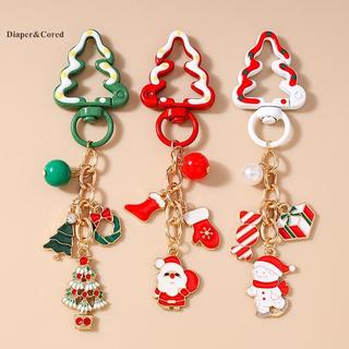 DIAPER & CORED Thời Trang Cây Giáng Sinh Móc Khóa Nữ Cô Gái Ông Già Noel Người Tuyết Móc Khóa Mặt Dây Chuyền Cho Túi Xách Trang Trí DIY Quà Tặng Năm Mới YTH