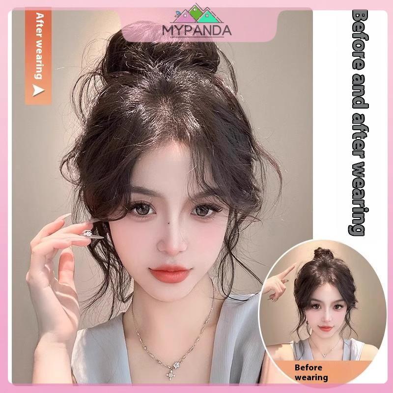 MYPANDA Dây buộc tóc và phụ kiện tóc bun thấp phong cách mới với lông tơ, giúp mở rộng mái tóc.