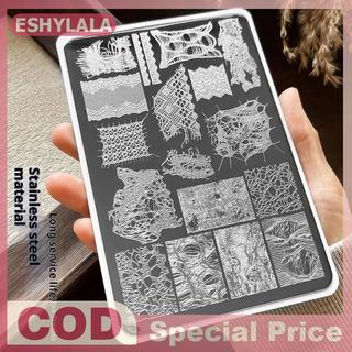 [Bea-t] Tấm dập móng tay dây ren kiểu Pháp Hình ảnh DIY In hình học Dụng cụ Stencil bằng thép không gỉ Mẫu tem làm móng tay [[mới]