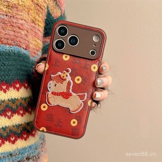 Ốp Điện Thoại Thích Hợp Cho iPhone 11 12 13 14 15 16 17 Pro max Plus Air Năm Mới Ngay Lập Tức Làm Giàu Ba Chiều Thêu Pony Chống Sốc Chống Sốc Bảo Vệ Tất Cả @